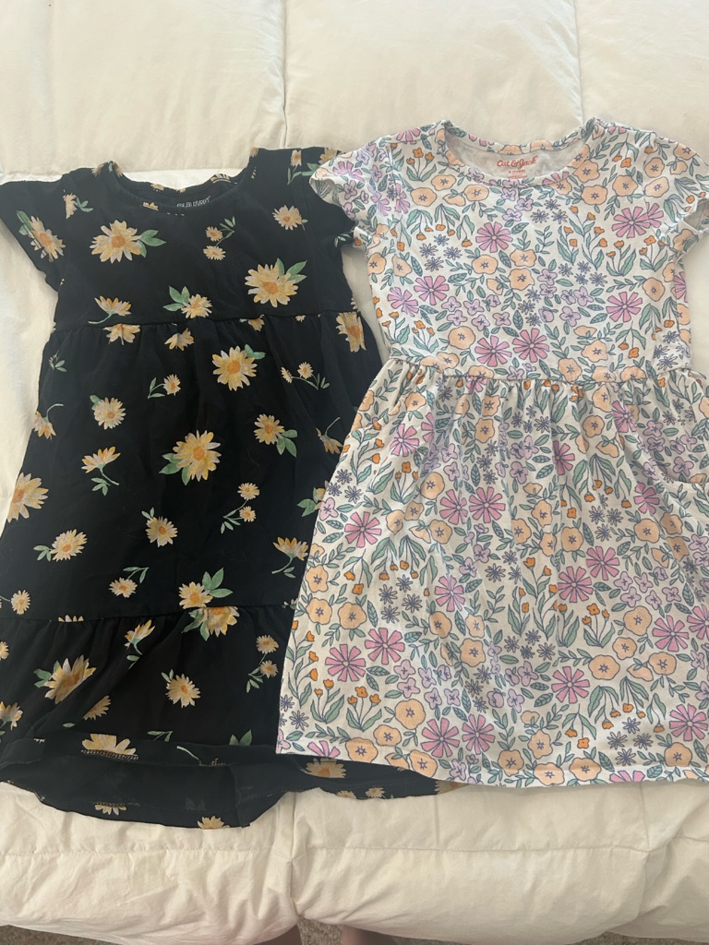 Two Girls Floral Dresses